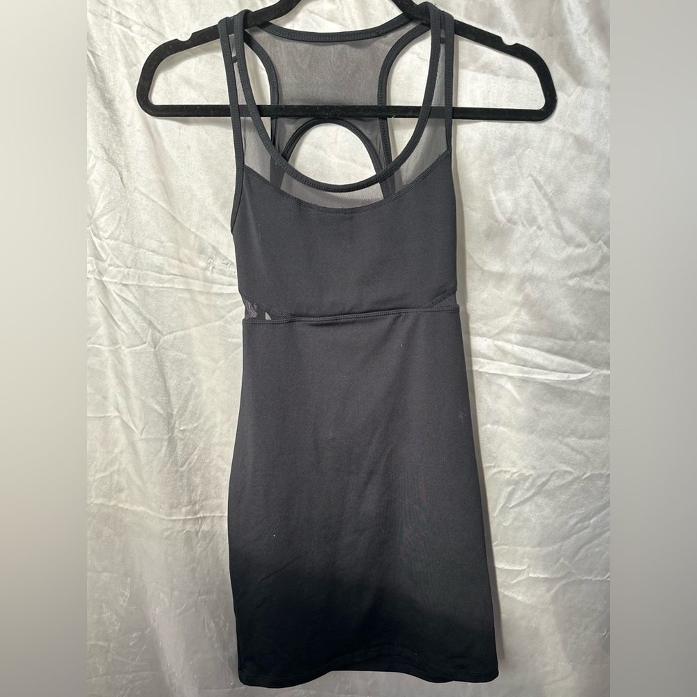 Fabletics Black Sleeveless Mesh Dress
